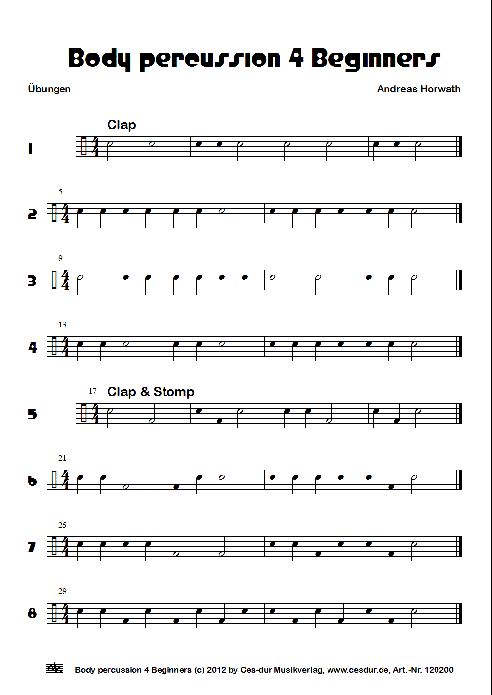 Body percussion 4 Beginners Partitur Seite 1