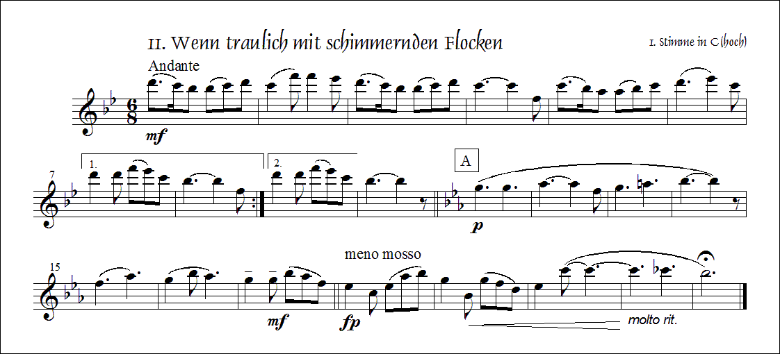 Wenn traulich mit schimmernden Flocken