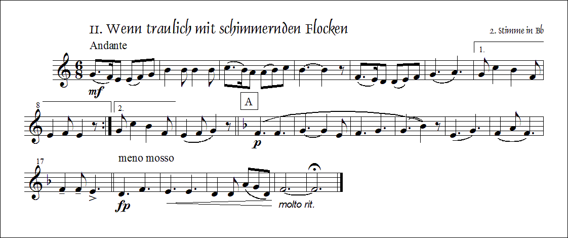 Wenn traulich mit schimmernden Flocken