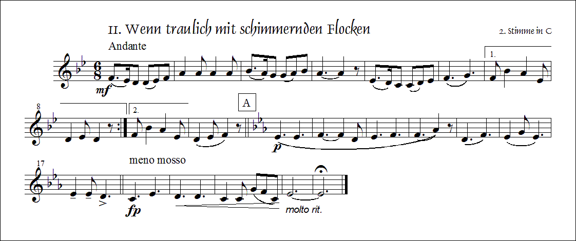 Wenn traulich mit schimmernden Flocken