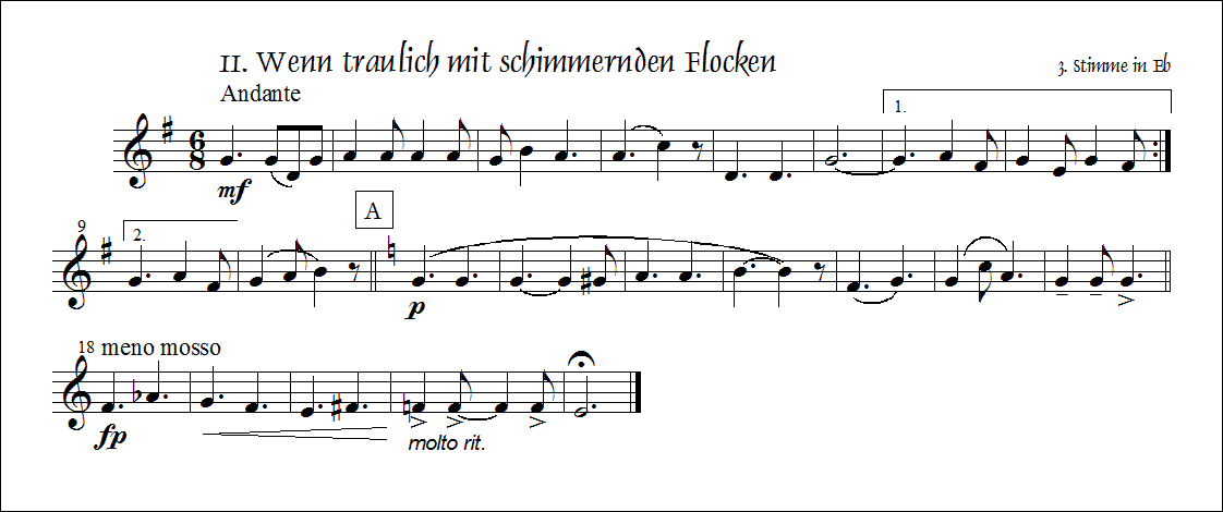 Wenn traulich mit schimmernden Flocken