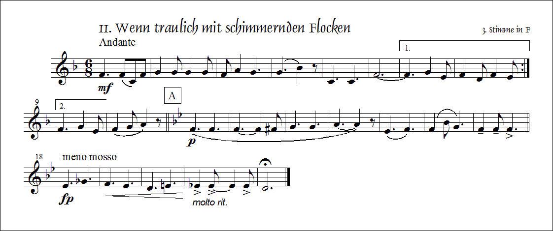 Wenn traulich mit schimmernden Flocken