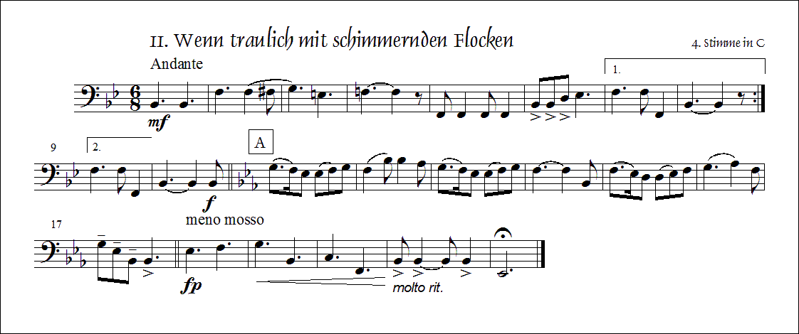 Wenn traulich mit schimmernden Flocken